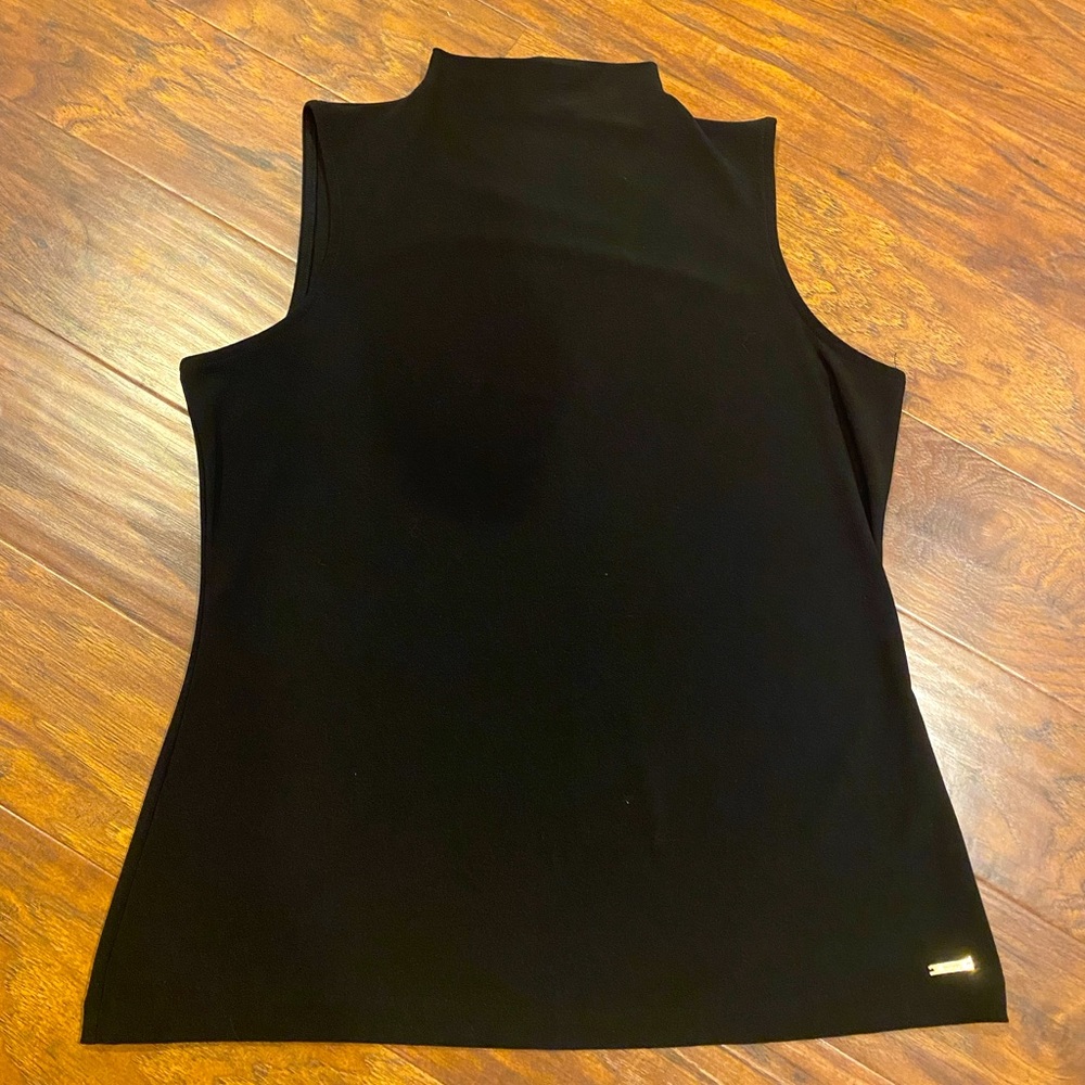 Mock turtleneck sleeveless-rayon-23”L 16”W